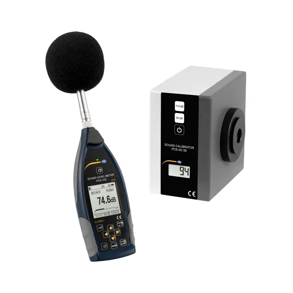 Fonometro PCE-432 e Calibratore acustico PCE-SC 09